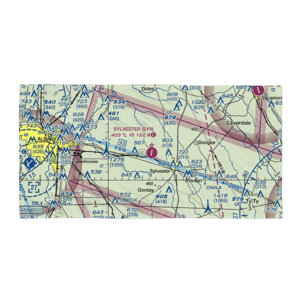 Sylvester Airport (SYV) VFR Sectional Towel 