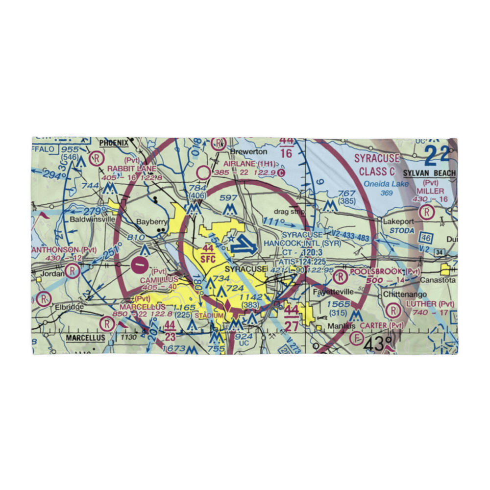 Syracuse Hancock International Airport (SYR) VFR Sectional Towel 