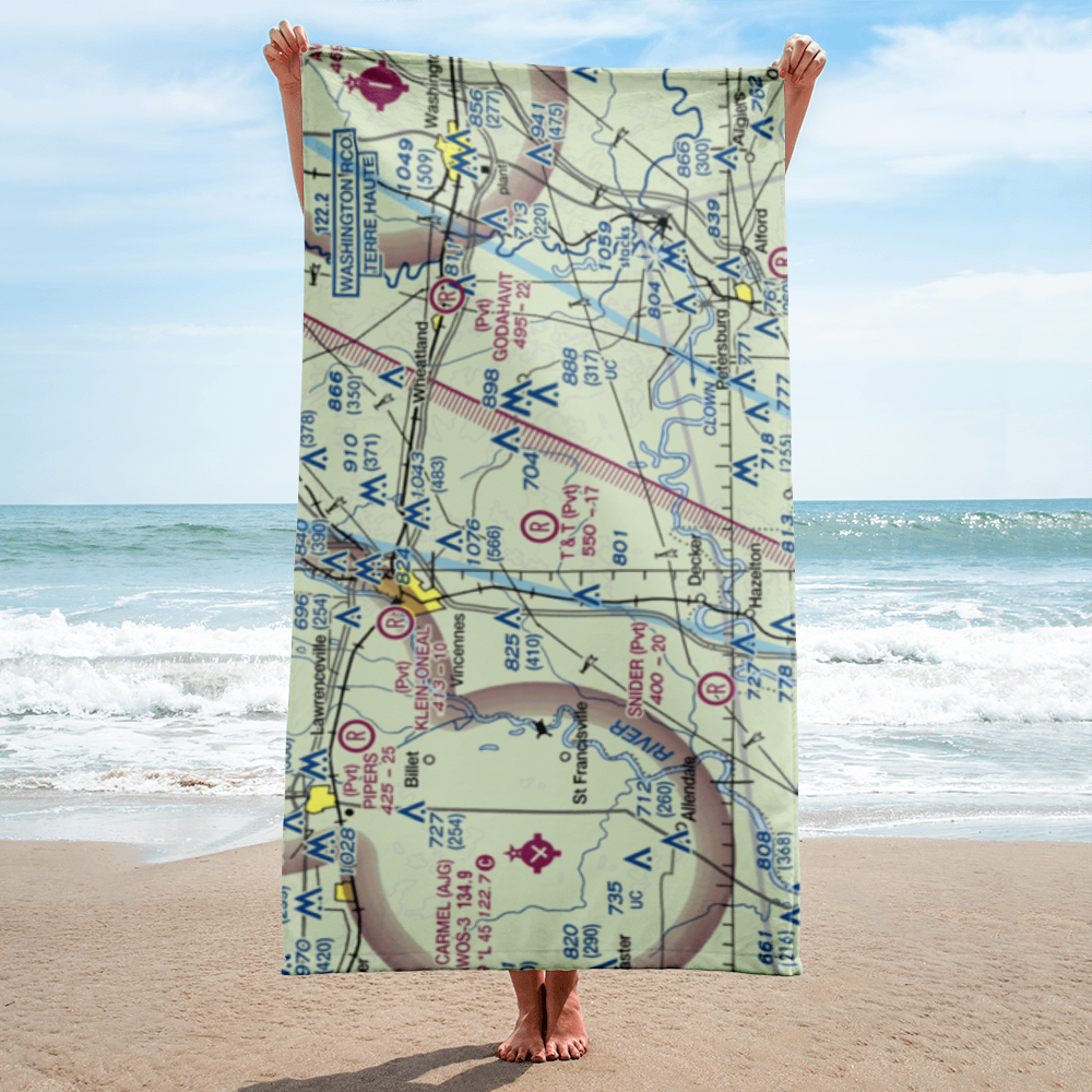 T & T Airport (IN15) VFR Sectional Towel 