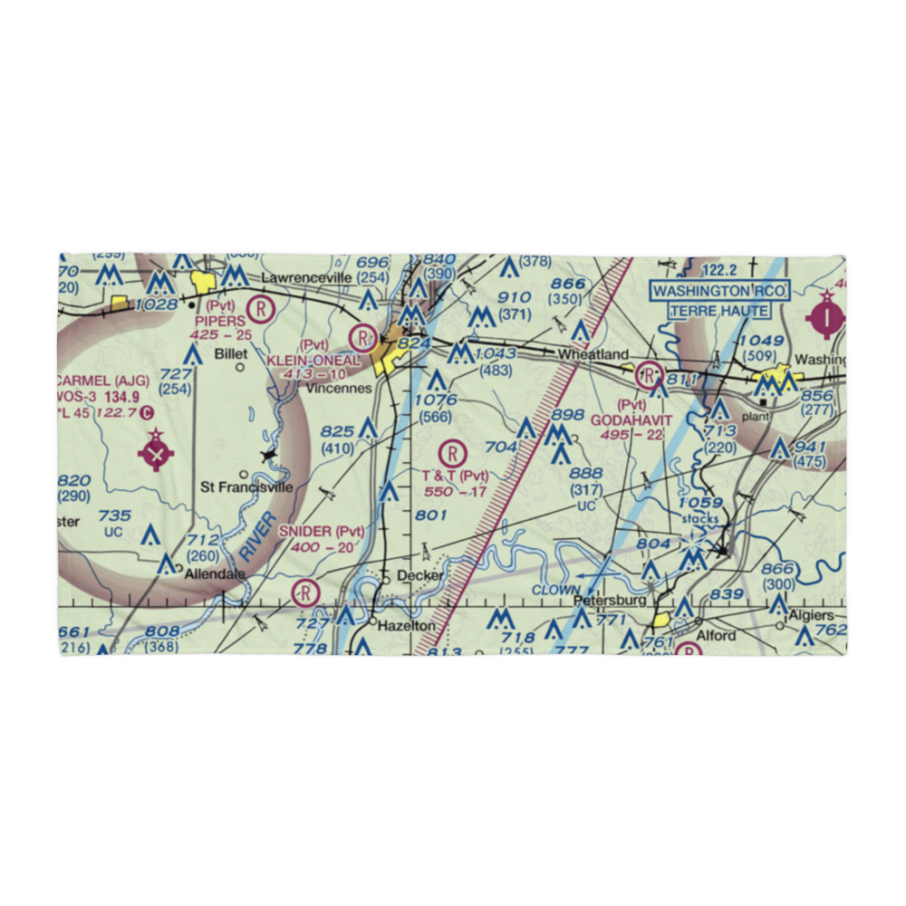 T & T Airport (IN15) VFR Sectional Towel 