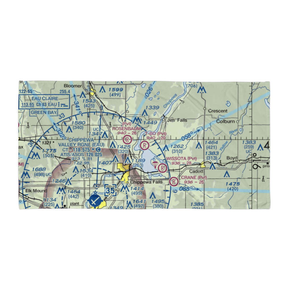 T-Bo Field Airport (WI32) VFR Sectional Towel 