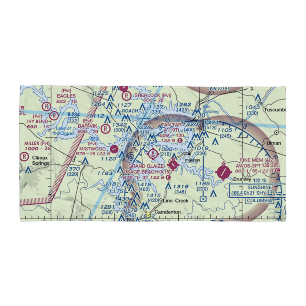 Tan Tar A Resort Seaplane Base (19T) VFR Sectional Towel 