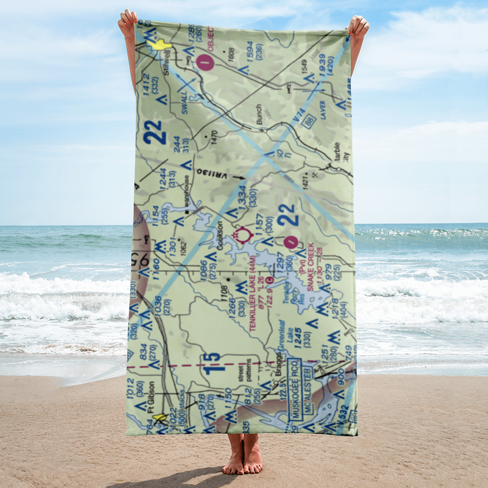 Tenkiller Lake Airpark (44M) VFR Sectional Towel 