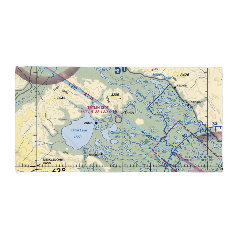 Tetlin Airport (3T4) VFR Sectional Towel 