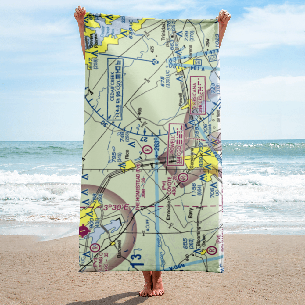 The Homestead Airport (90TE) VFR Sectional Towel 