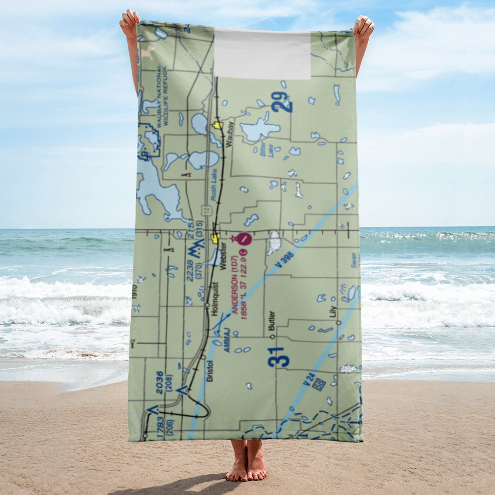 The Sigurd Anderson Airport (1D7) VFR Sectional Towel 