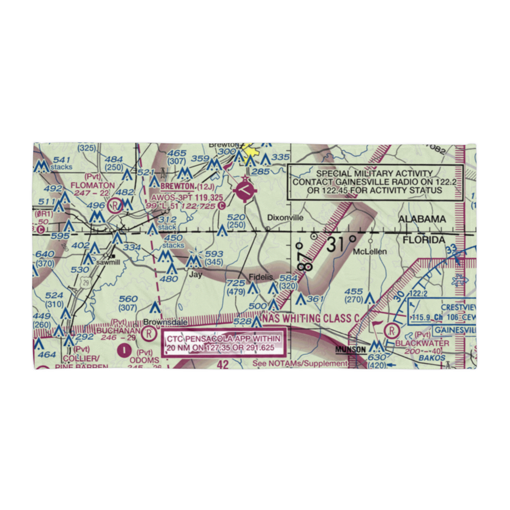 Thomas Farms Airport (85FL) VFR Sectional Towel 