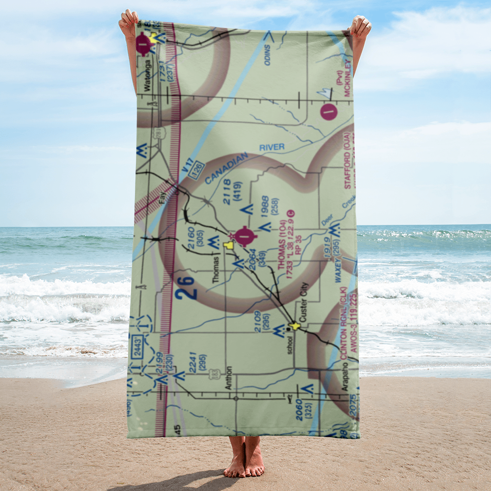 Thomas Municipal Airport (1O4) VFR Sectional Towel 