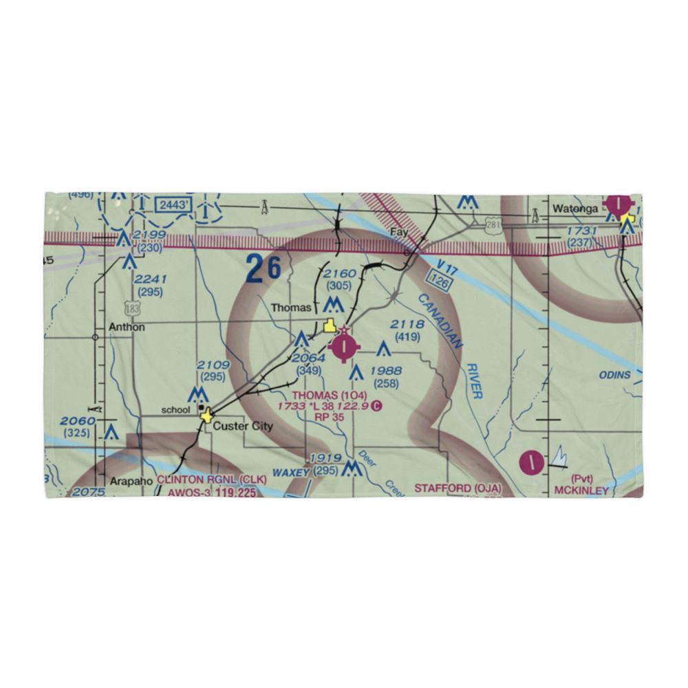 Thomas Municipal Airport (1O4) VFR Sectional Towel 