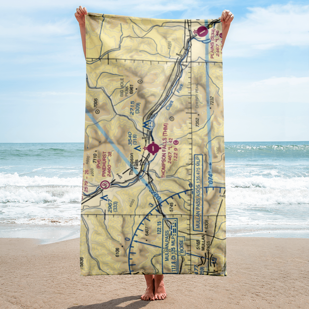 Thompson Falls Airport (THM) VFR Sectional Towel 