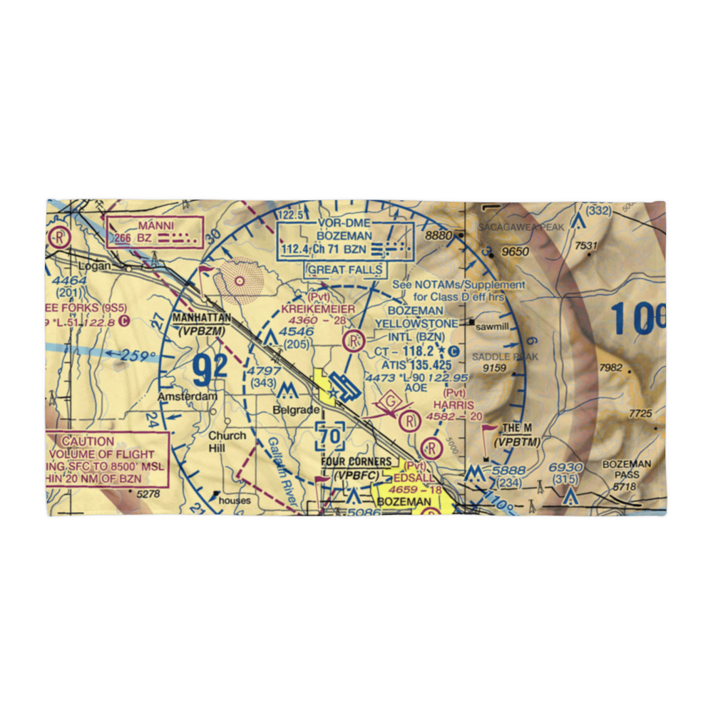 Thompson Field (MT81) VFR Sectional Towel 