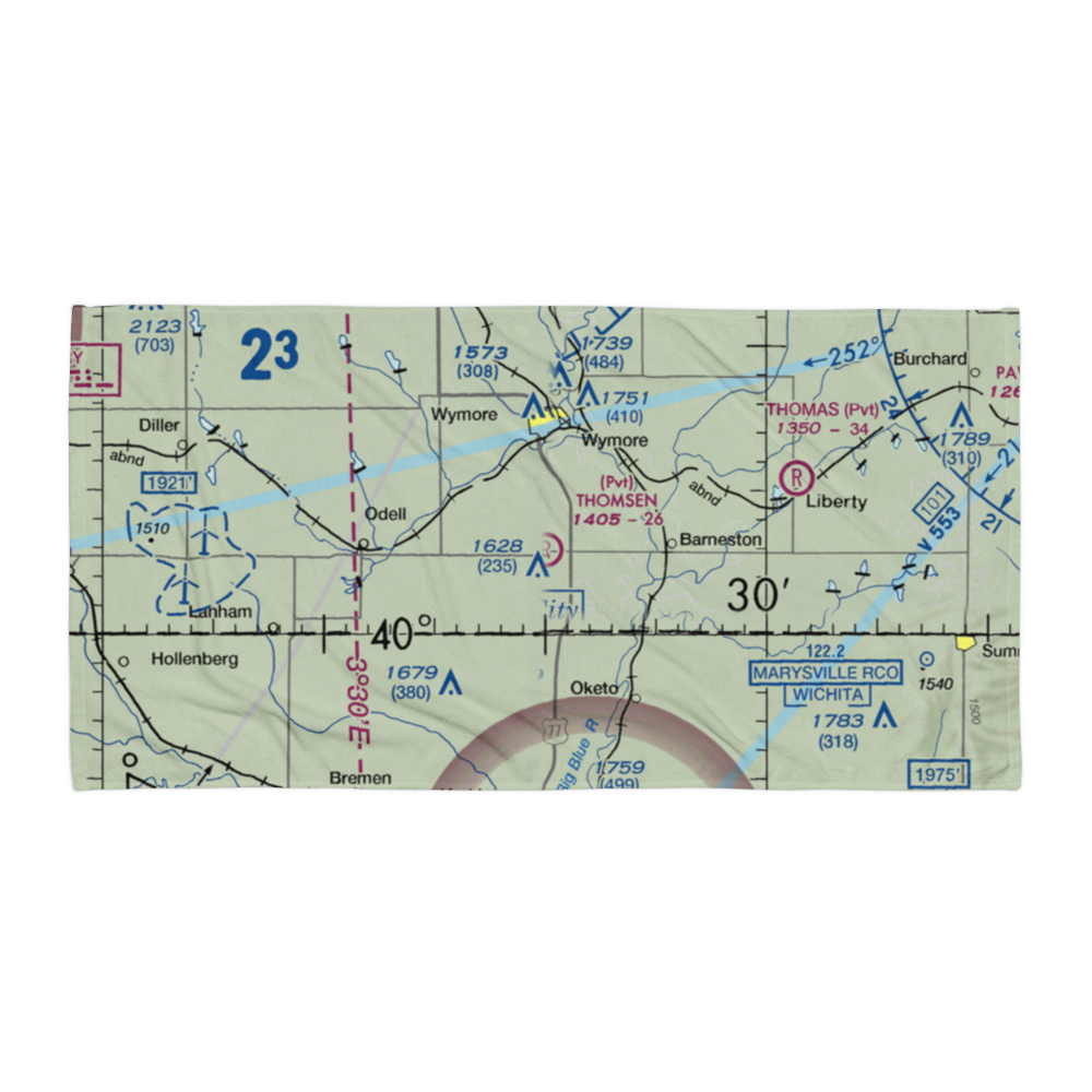 Thomsen Airport (NE92) VFR Sectional Towel 