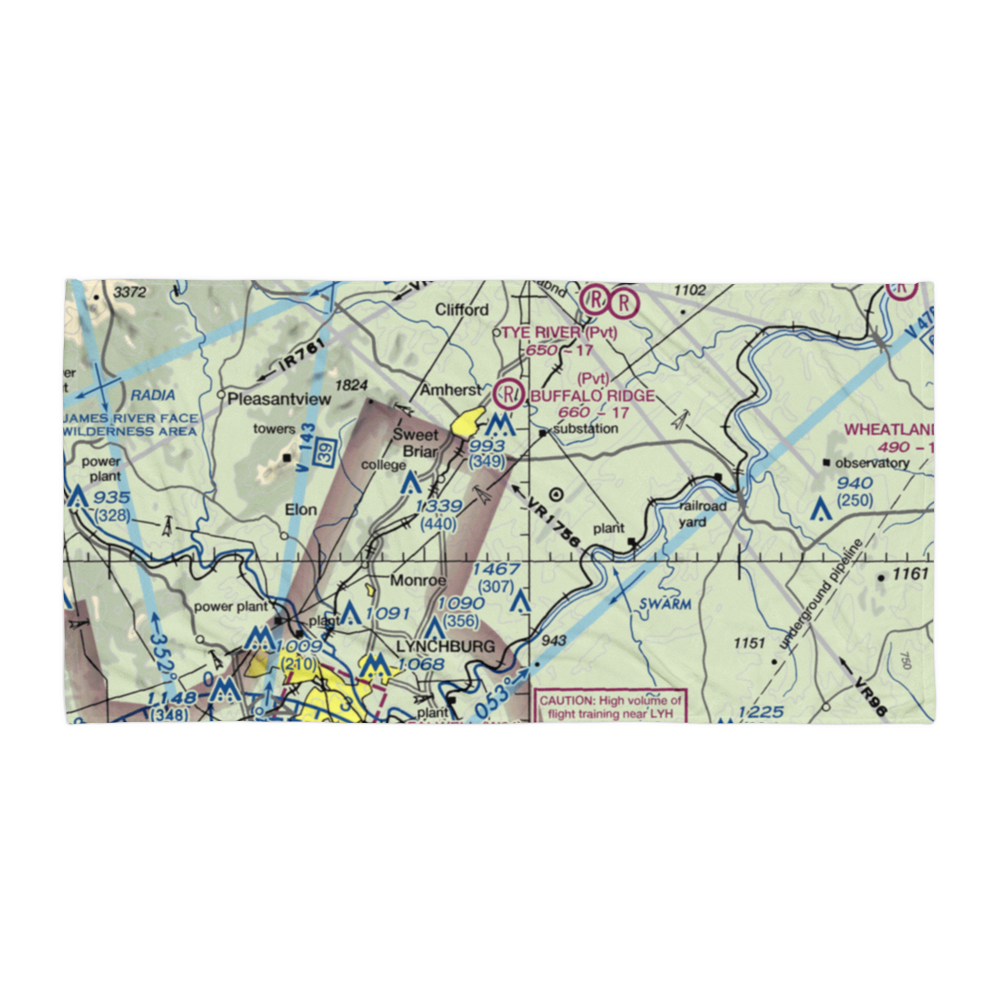 Timberdoodle Airport (93VA) VFR Sectional Towel 