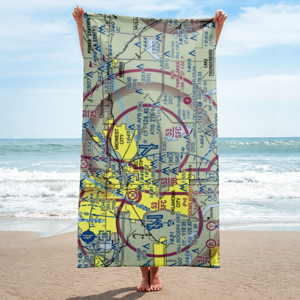 Tinker Air Force Base (TIK) VFR Sectional Towel 
