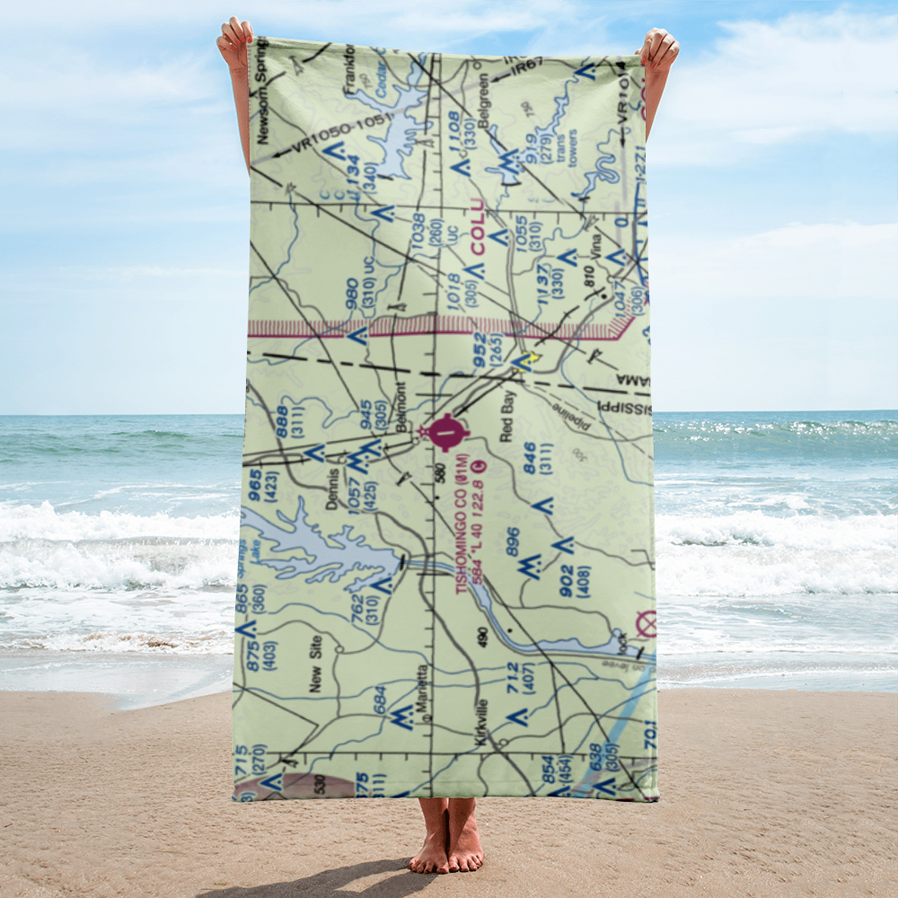 Tishomingo County Airport (01M) VFR Sectional Towel 