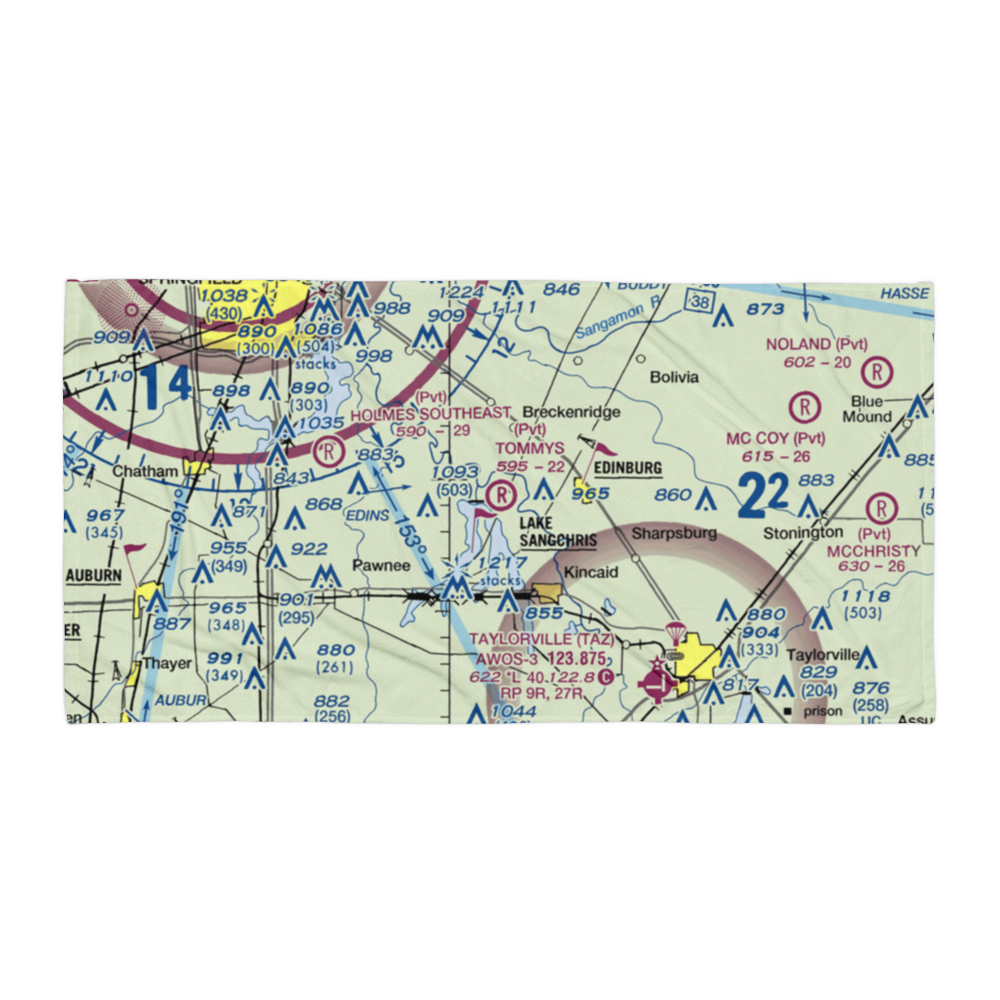 Tommy's Airpark (9LL5) VFR Sectional Towel 