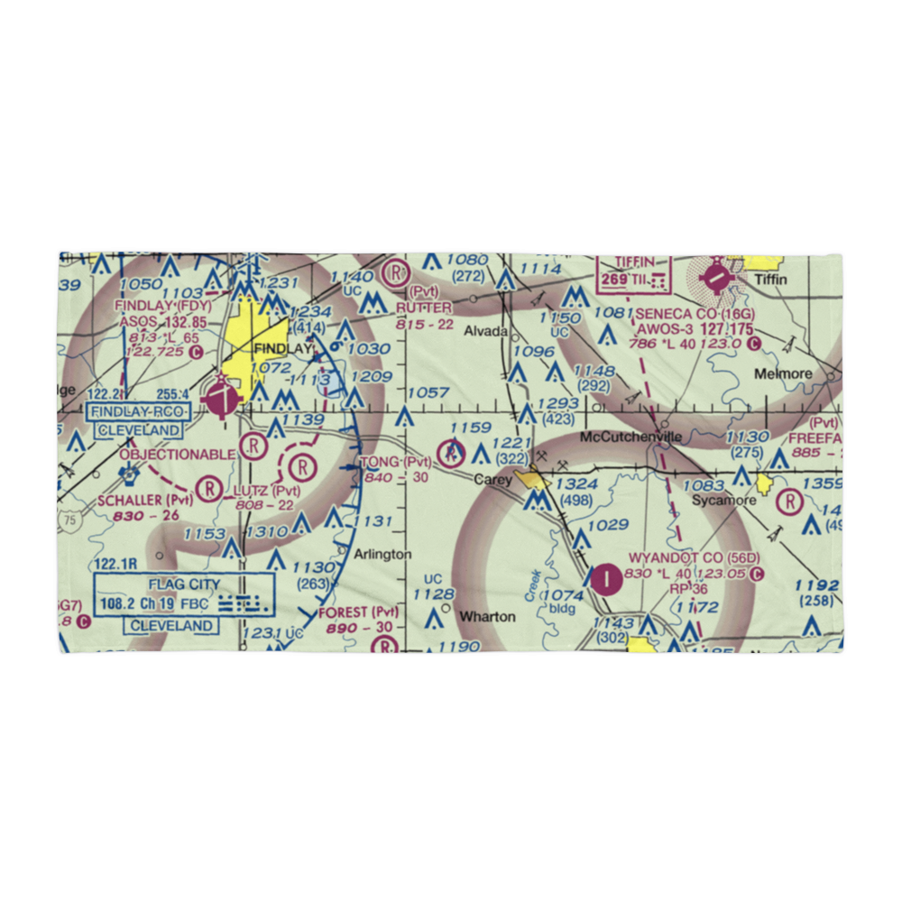 Tong Farm Airport (95OH) VFR Sectional Towel 