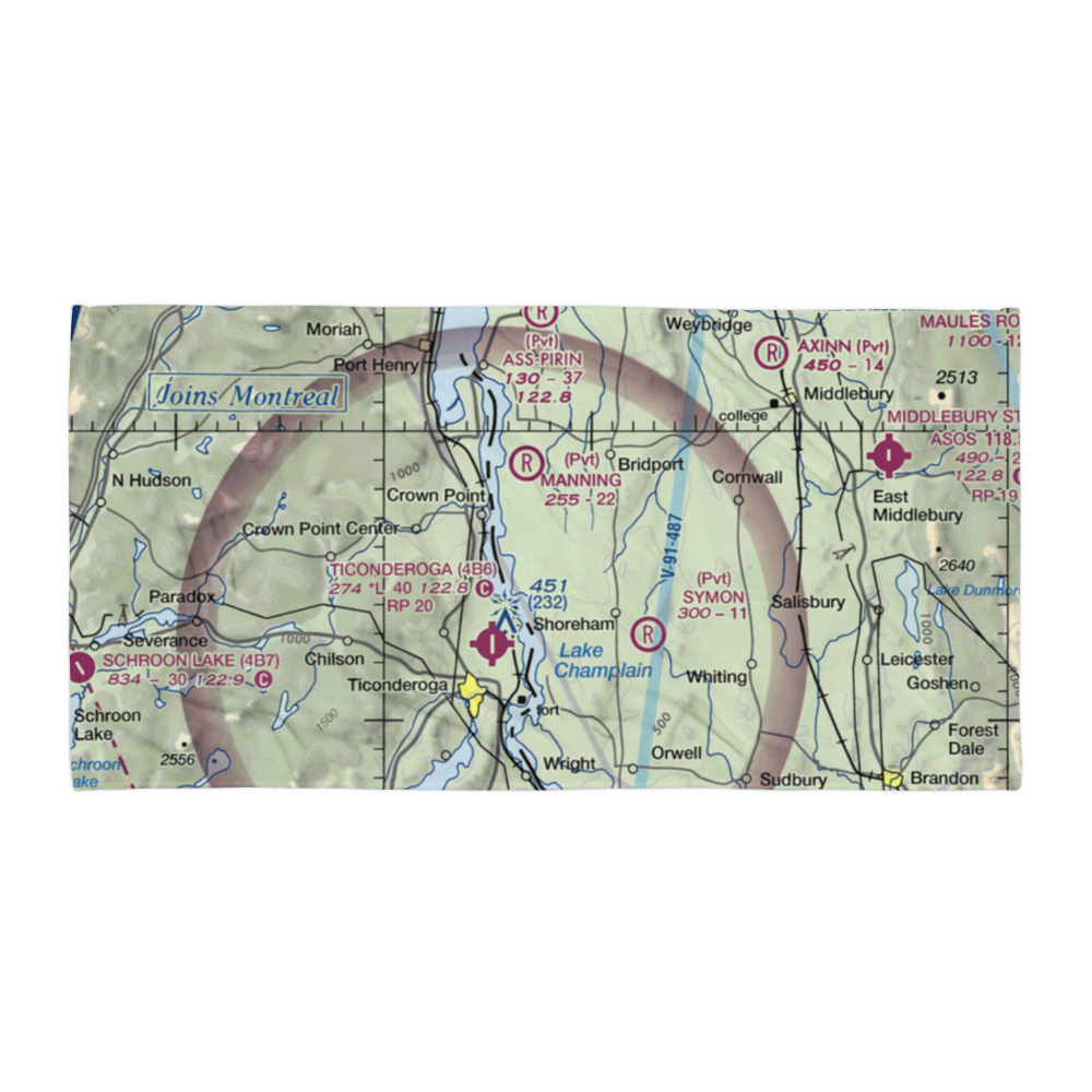 Torrey Airport (VT24) VFR Sectional Towel 