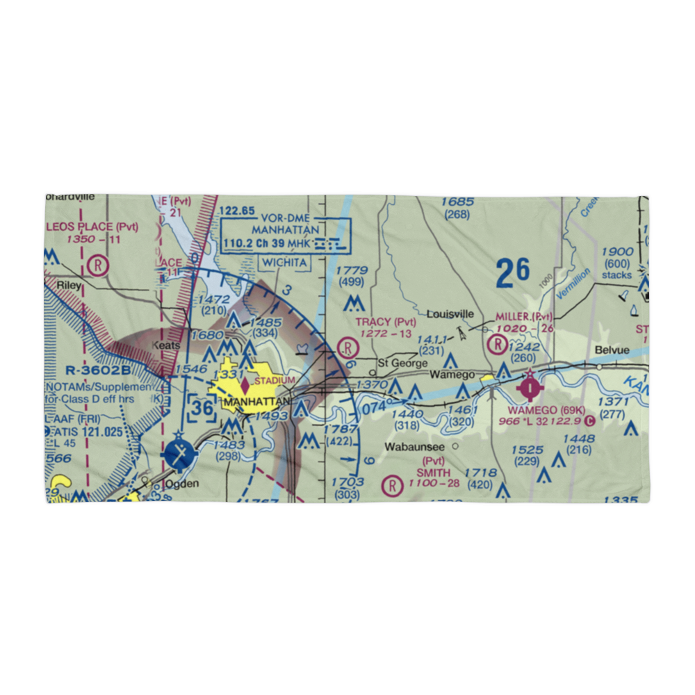 Tracy Airport (5KS6) VFR Sectional Towel 