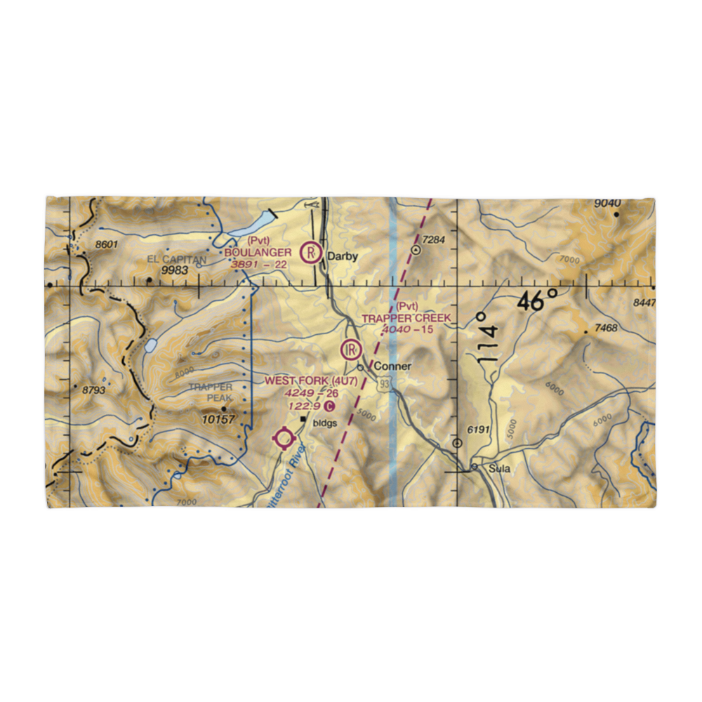 Trapper Creek Strip (MT30) VFR Sectional Towel 