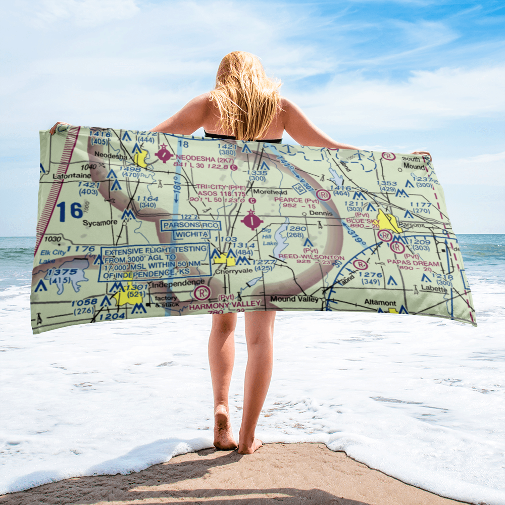 Tri-City Airport (PPF) VFR Sectional Towel 