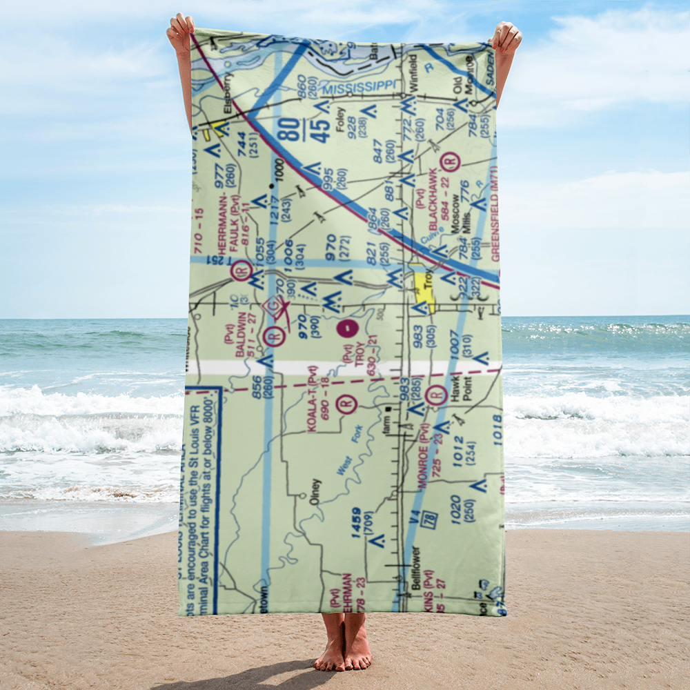 Troy Airpark (02MO) VFR Sectional Towel 