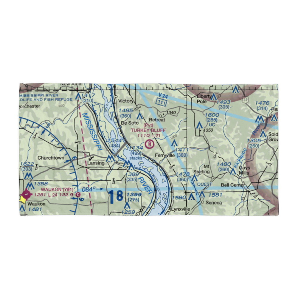 Turkey Bluff Airport (7WI0) VFR Sectional Towel 