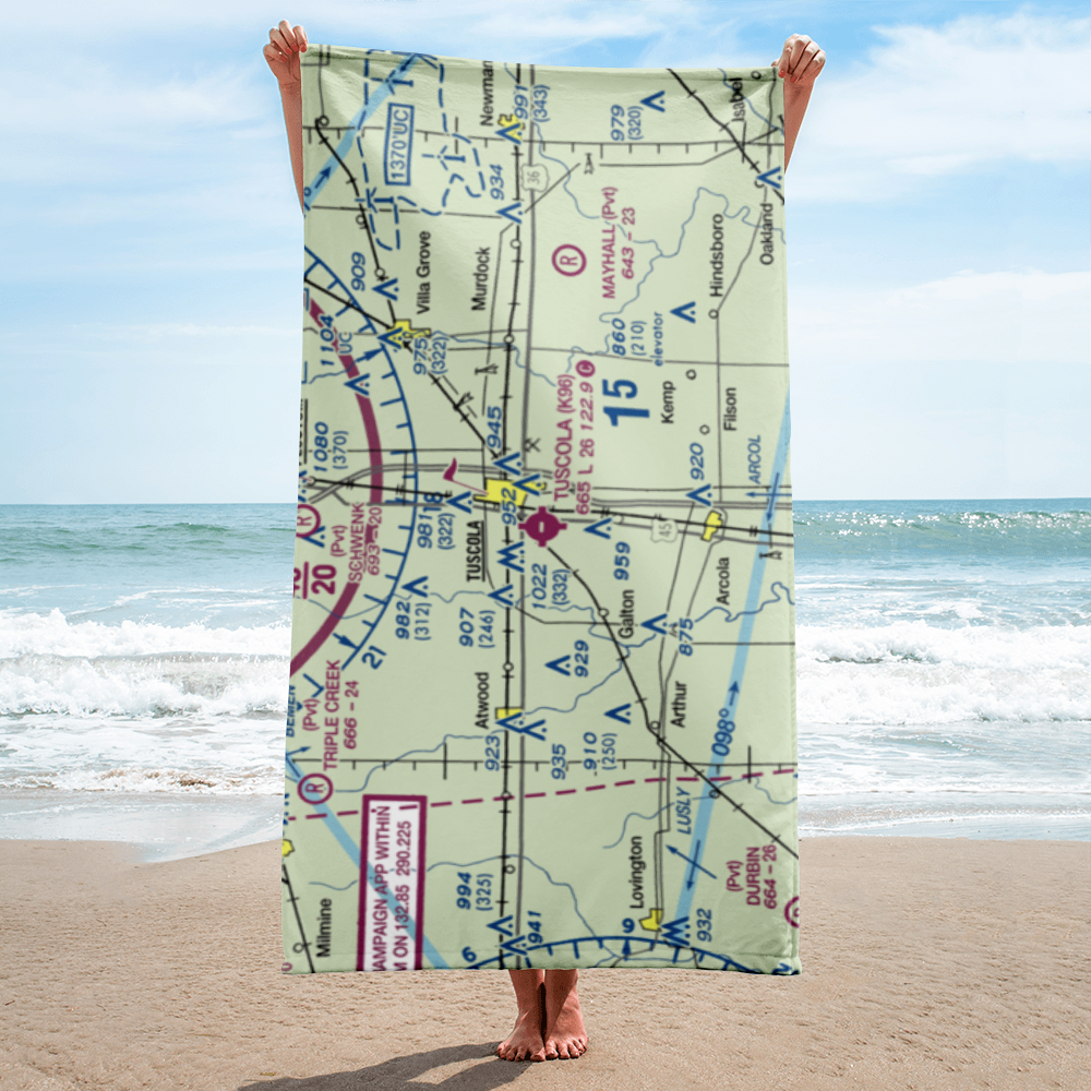 Tuscola Airport (K96) VFR Sectional Towel 