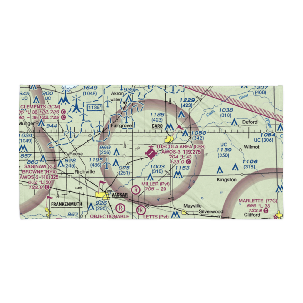Tuscola Area Airport (CFS) VFR Sectional Towel 