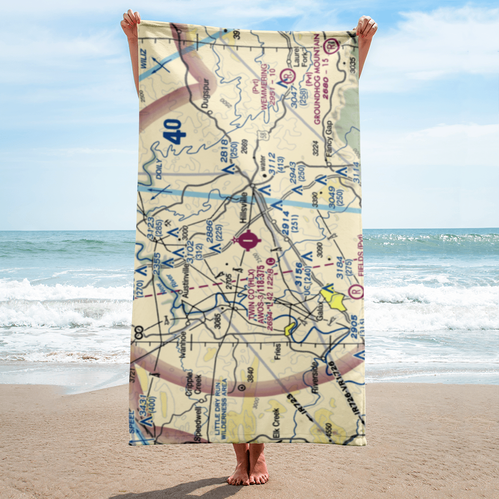 Twin County Airport (HLX) VFR Sectional Towel 