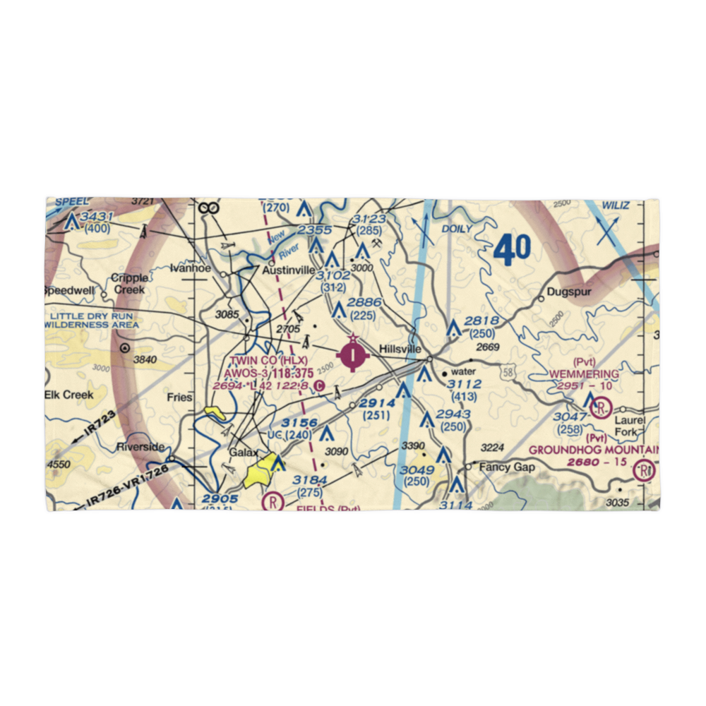 Twin County Airport (HLX) VFR Sectional Towel 
