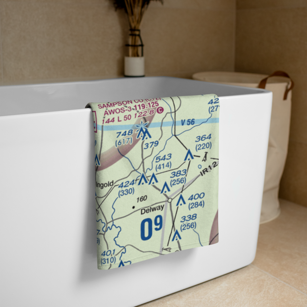 Twin Oak Airport (NC69) VFR Sectional Towel 