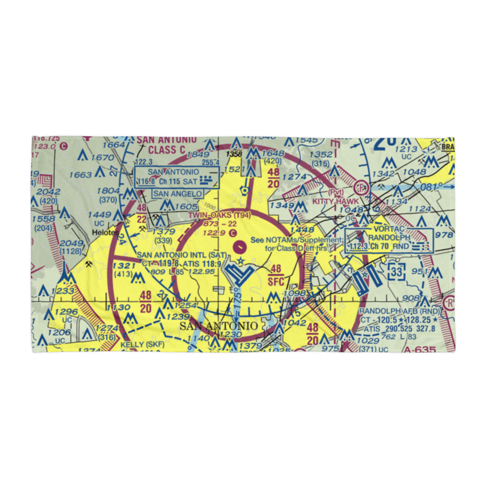 Twin-Oaks Airport (T94) VFR Sectional Towel 