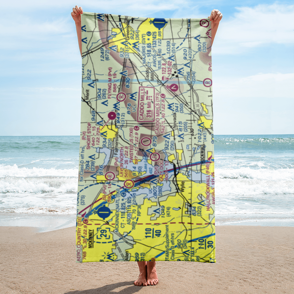 Twisted JS Airport (TX6) VFR Sectional Towel 
