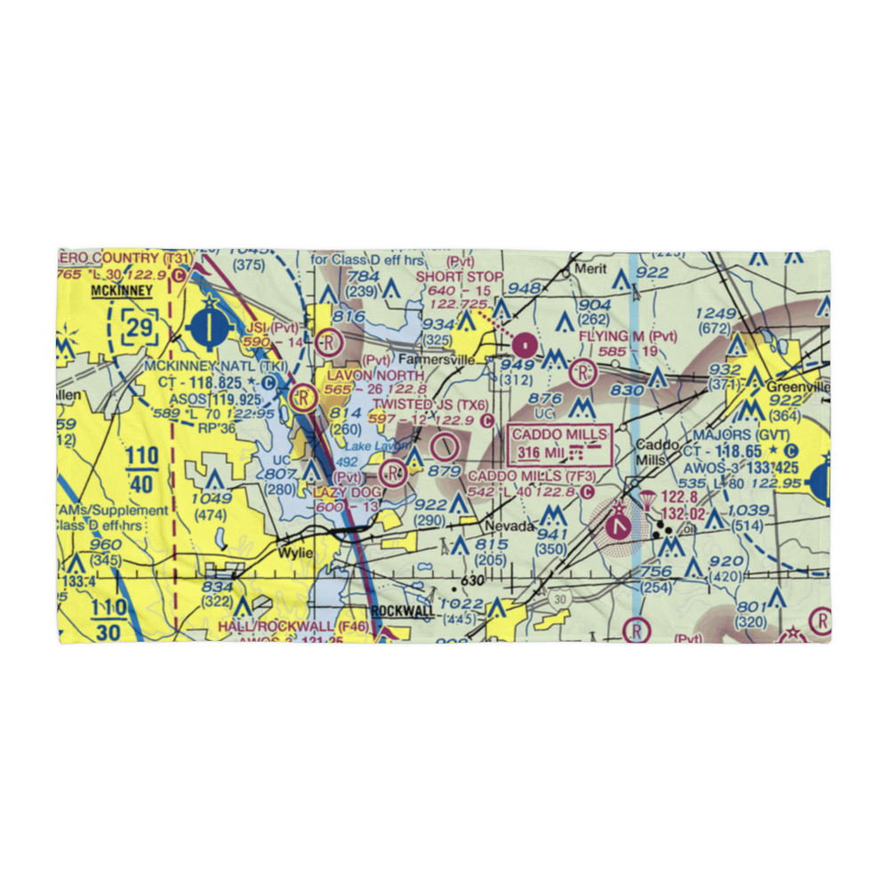 Twisted JS Airport (TX6) VFR Sectional Towel 
