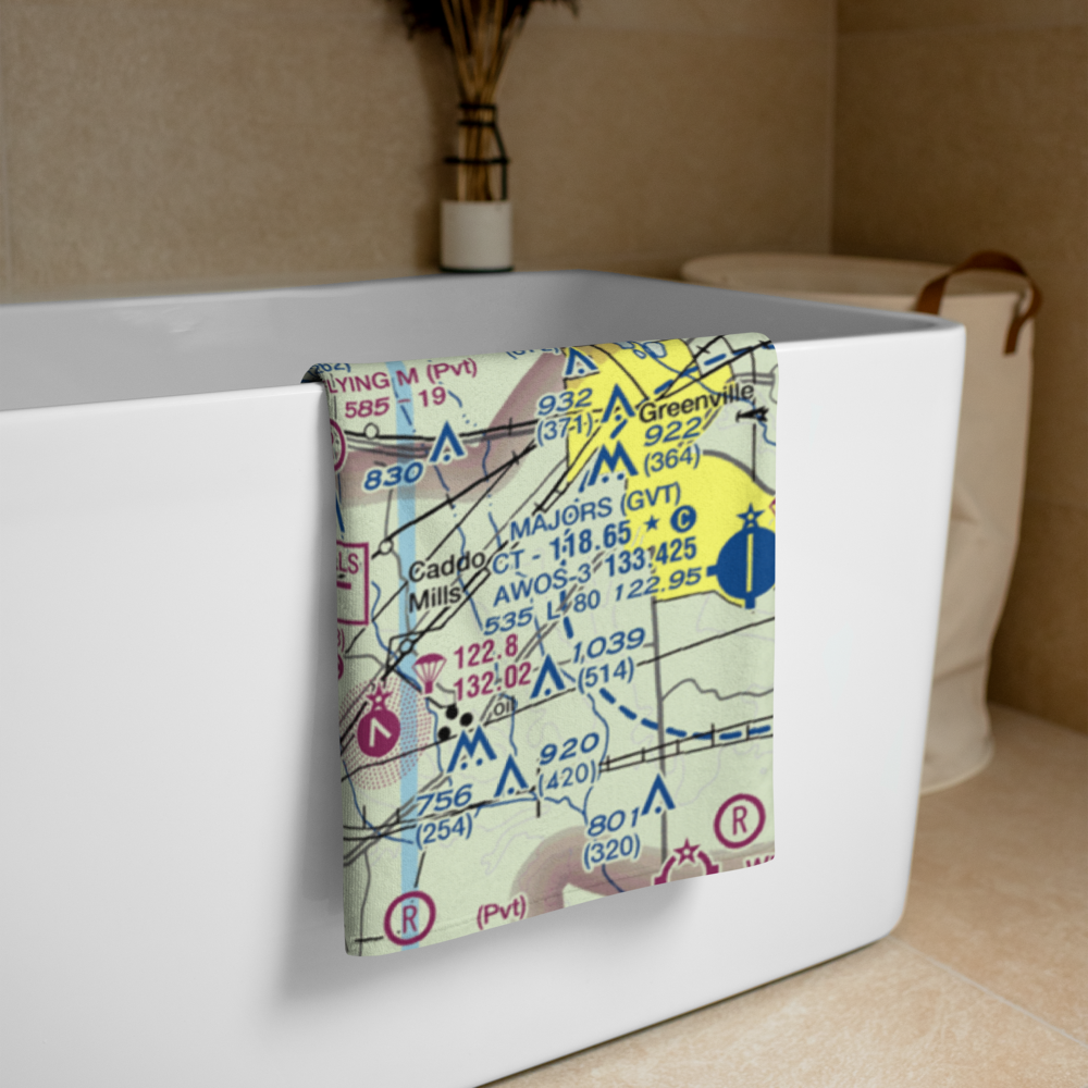 Twisted JS Airport (TX6) VFR Sectional Towel 