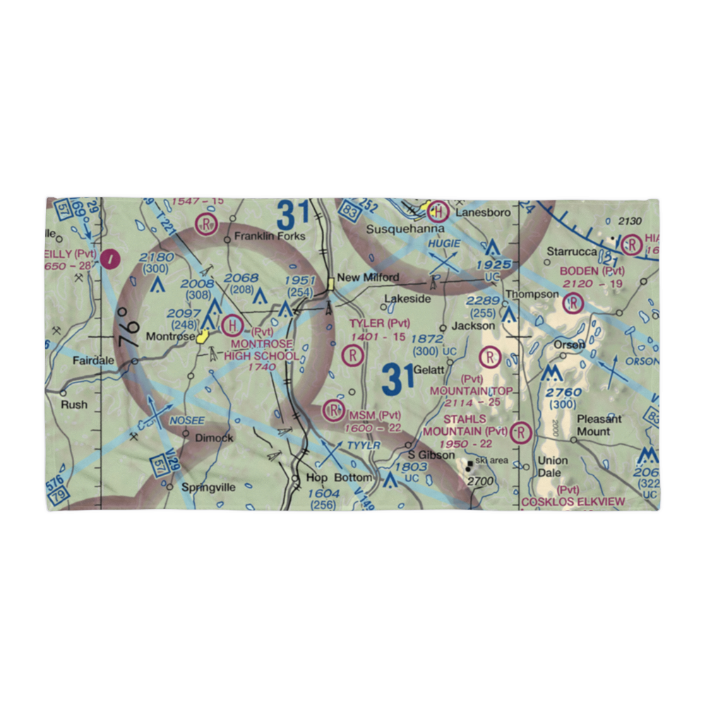 Tyler Airport (6PS8) VFR Sectional Towel 