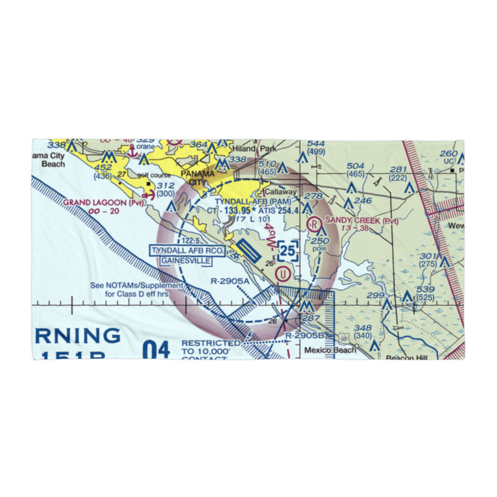 Tyndall Air Force Base (PAM) VFR Sectional Towel 