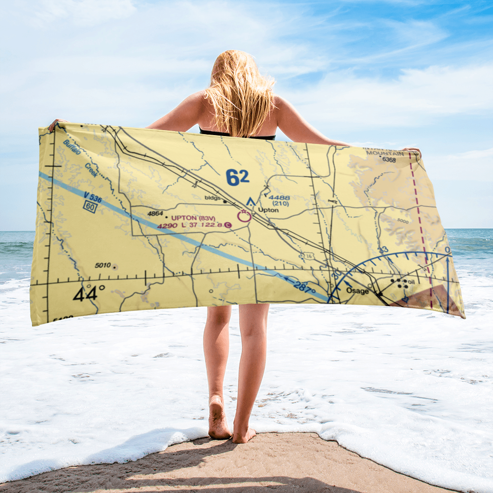 Upton Municipal Airport (83V) VFR Sectional Towel 