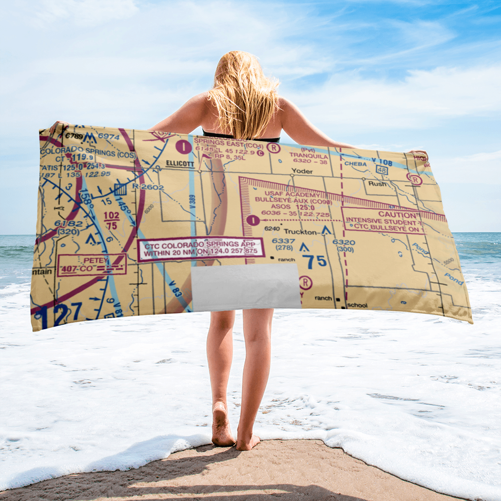 Usaf Academy Bullseye Aux Airstrip (CO90) VFR Sectional Towel 