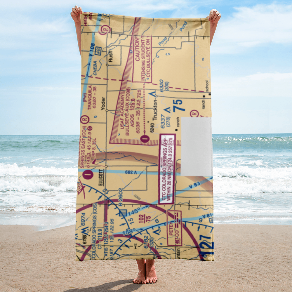 Usaf Academy Bullseye Aux Airstrip (CO90) VFR Sectional Towel 