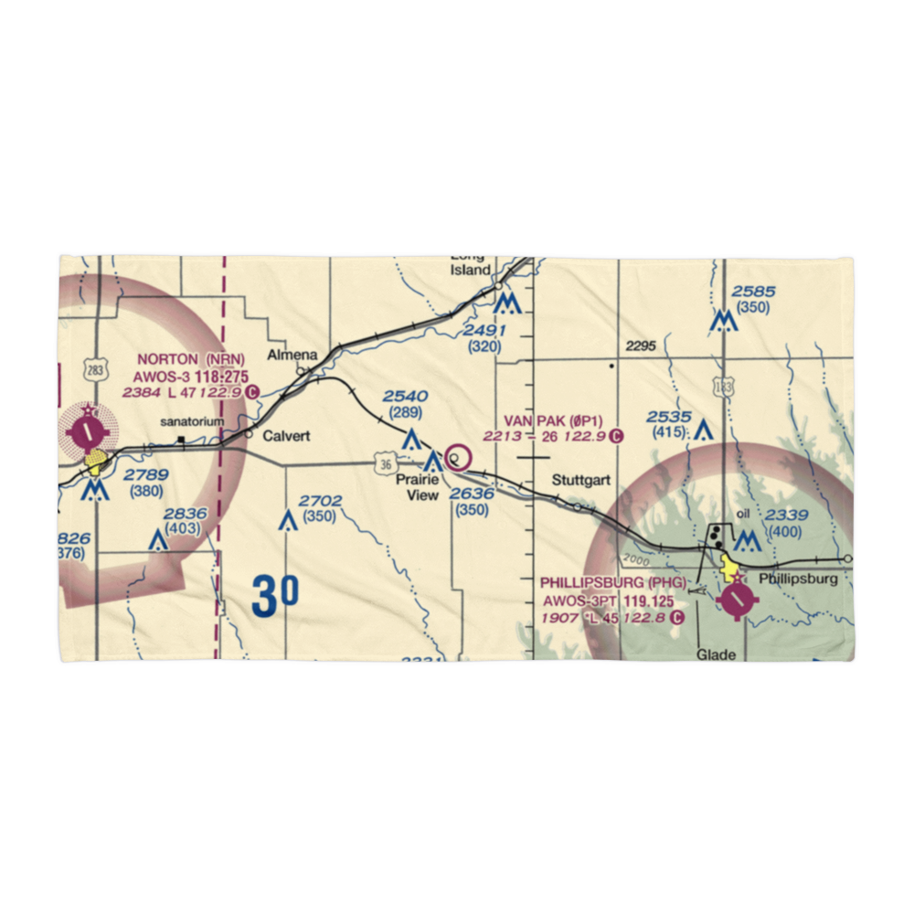 Van Pak Airport (0P1) VFR Sectional Towel 