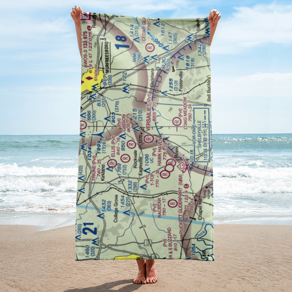 Versailles Aerodrome (9TN1) VFR Sectional Towel 