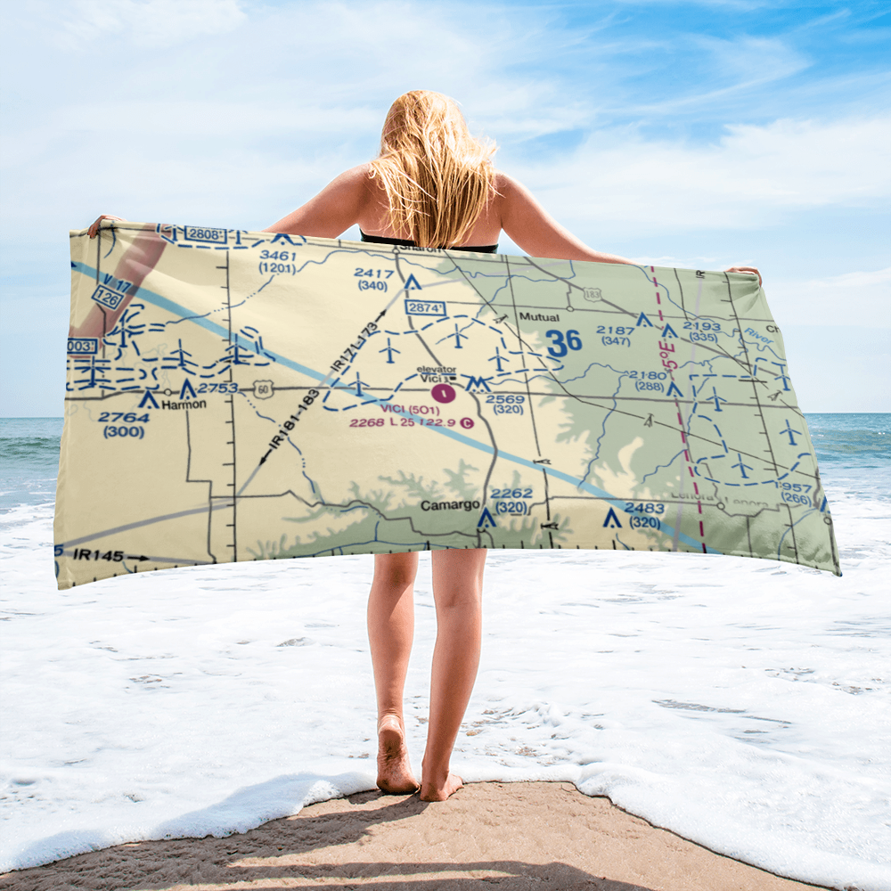 Vici Municipal Airport (5O1) VFR Sectional Towel 