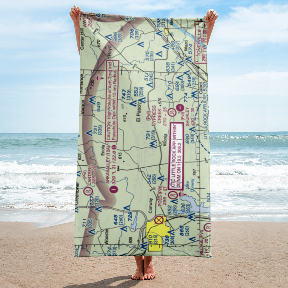 Vilonia Airport (AR25) VFR Sectional Towel 