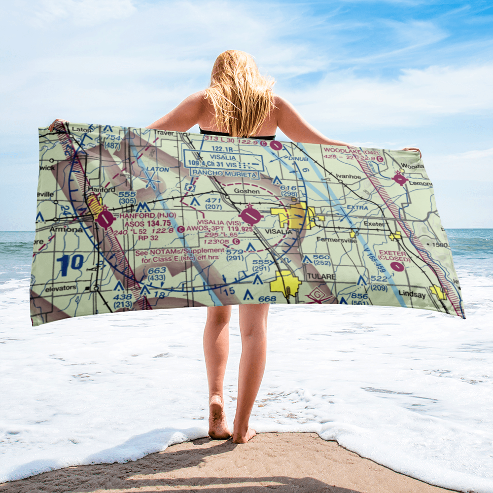 Visalia Municipal Airport (VIS) VFR Sectional Towel 