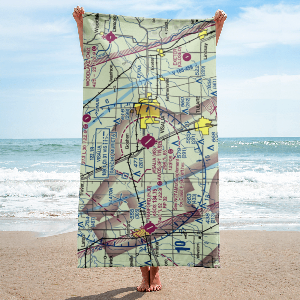 Visalia Municipal Airport (VIS) VFR Sectional Towel 