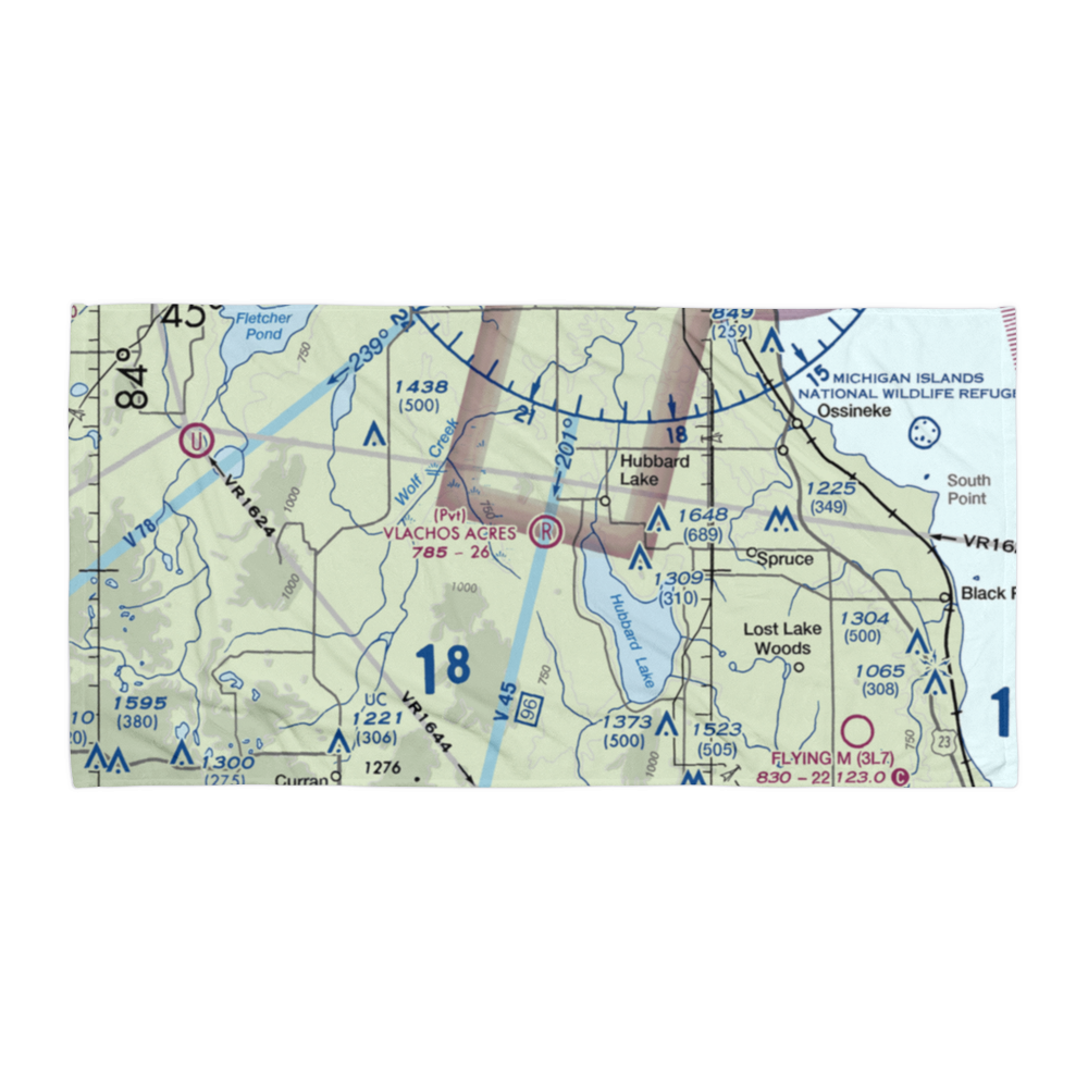 Vlachos Acres Airport (1MI8) VFR Sectional Towel 