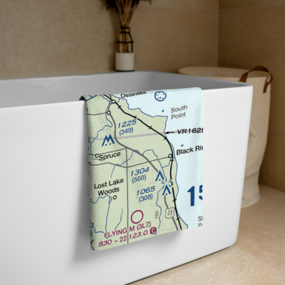 Vlachos Acres Airport (1MI8) VFR Sectional Towel 