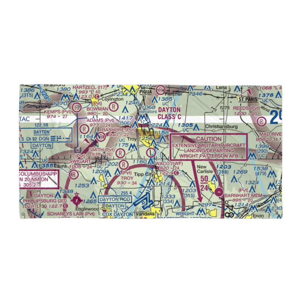 Waco Field (1WF) VFR Sectional Towel 